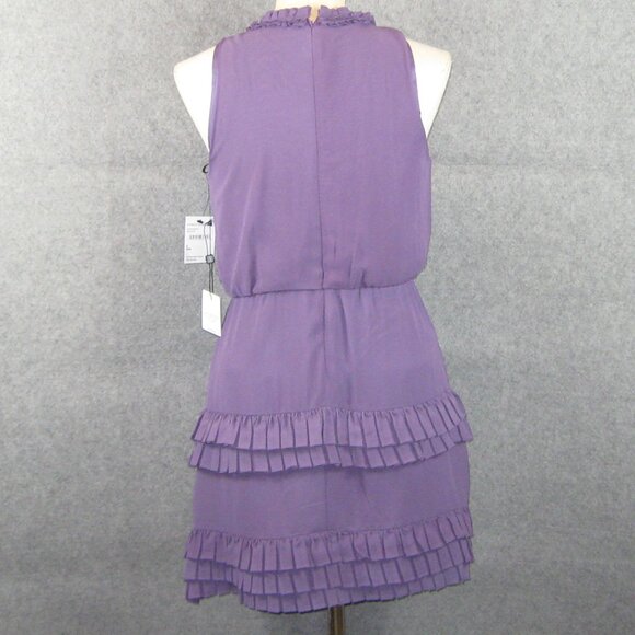 Laundry By Shelli Segal Ruffle Mini Dress Purple Size 8 NWT - Picture 4 of 8